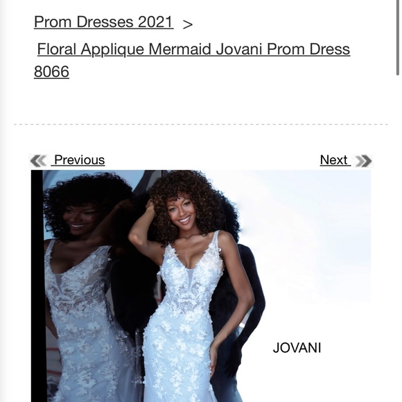 floral applique mermaid jovani prom dress 8066